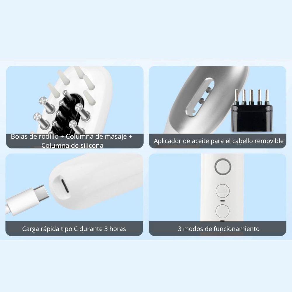 Cepillo Masajeador Eléctrico para El Cuero Cabelludo 2 en 1